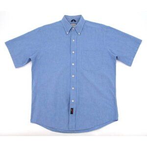 Vintage 90s Britches of Georgetowne Shirt Mens Medium Blue Chambray Button Down